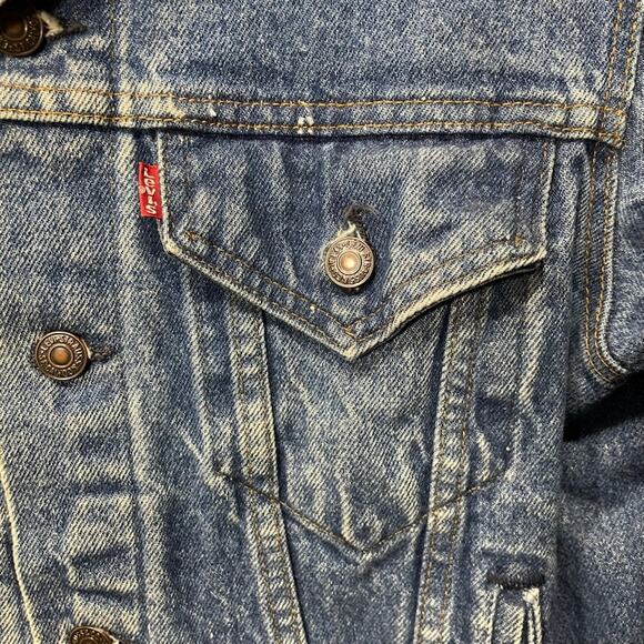 Vintage Levis Denim Trucker Jean Jacket 71506-0216 Made In USA Size 42L 80s (42) - Picture 5 of 15